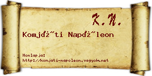 Komjáti Napóleon névjegykártya